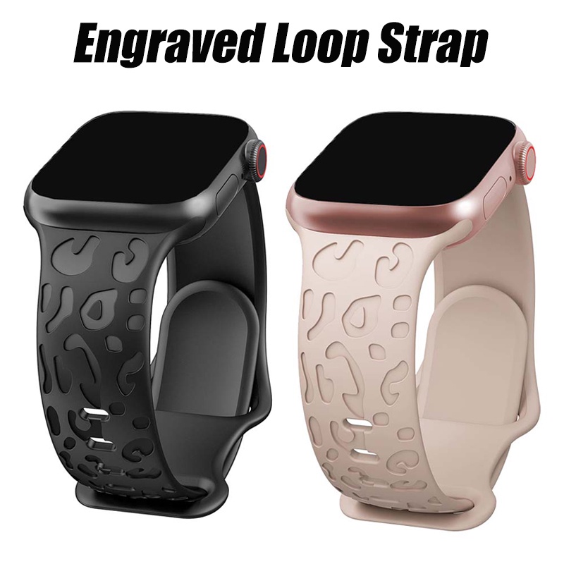 雕刻錶帶矽膠手鍊錶帶兼容 Apple Watch 49 毫米超 45/44/42/41/40/38 毫米 iwatch