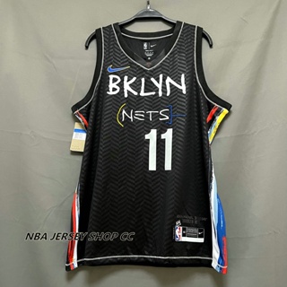 2020-21 男式全新原裝 Nba 布魯克林籃網 #11 凱里歐文城市版球衣熱壓黑色