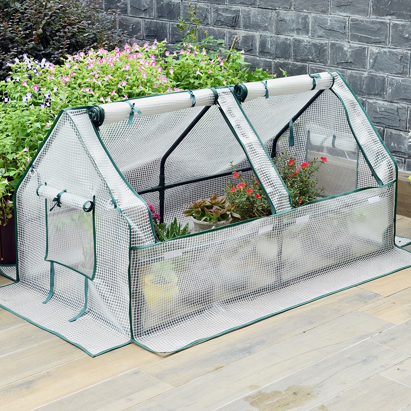 陽台家用保溫簡易花房植物暖房暖棚骨架陽光溫室多肉小型花棚遮陽