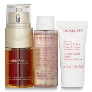 Clarins 克蘭詩 (嬌韻詩) - 青春光采套裝：賦活雙精華 30ml+ 潔膚水 50ml+ 晶瑩美顏霜 15ml