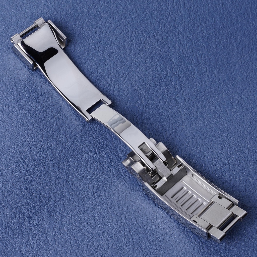 SEIKO 適用於勞力士 GMT 代托納精工錶帶手鍊 9*9 毫米不銹鋼表扣滑動鎖扣拉絲拋光扣