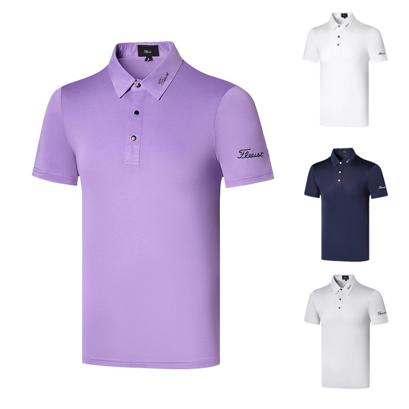 新款Titleist高爾夫服裝男短袖T恤戶外運動速乾透氣彈力polo衫