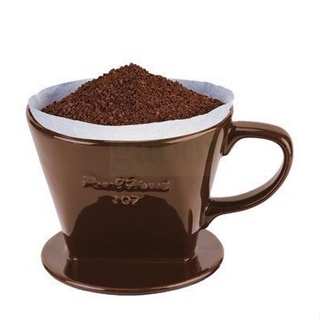 佶洋餐具【寶馬牌 滴漏式咖啡濾器 1~2人 JA-001-101-C 咖啡色】 陶瓷咖啡濾器陶瓷濾杯