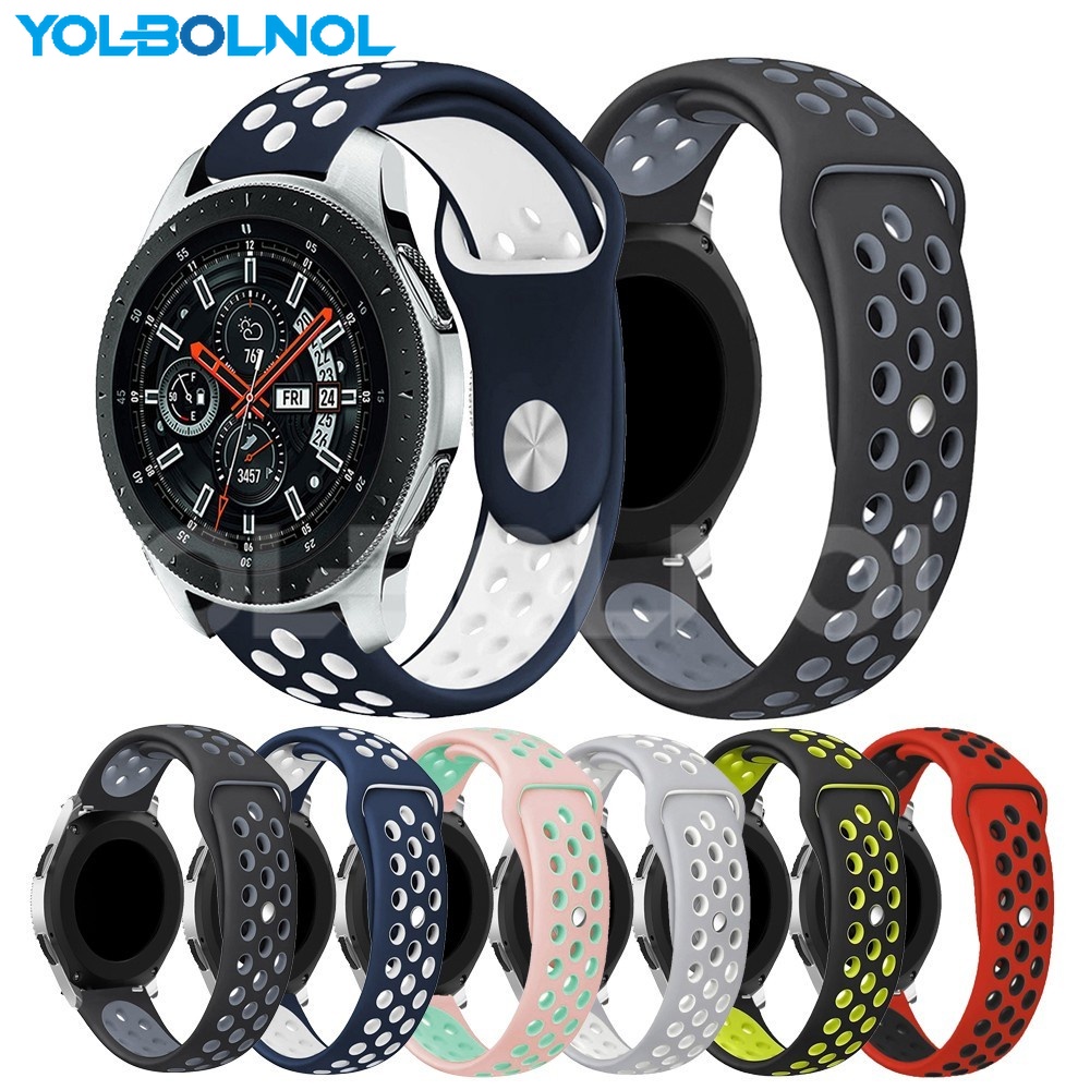 【現貨】20mm 22mm 小米haylou LS04 RS3 LS02雙色矽膠錶帶 華為watch 3 pro透氣錶帶