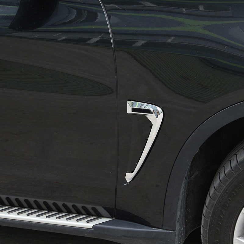 BMW 寶馬 X5 F15 X5M F85 2014-2018 ABS鉻/黑/碳纖維 汽車鯊魚鰓側擋泥板通風口貼紙
