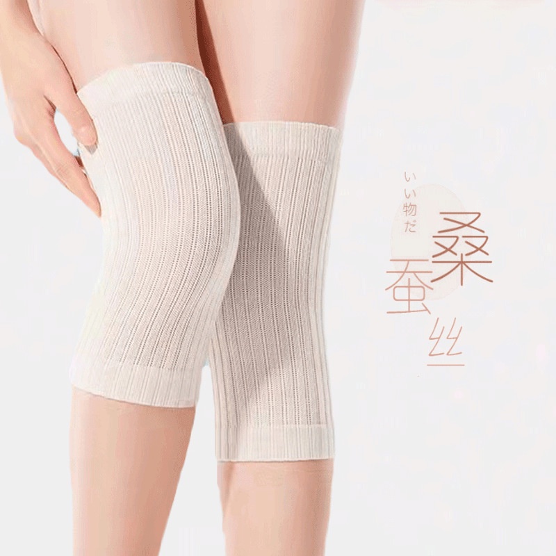 zeamo日本蠶絲護膝 透氣薄款老寒腿舞蹈防護護膝 女生護腿護膝蓋