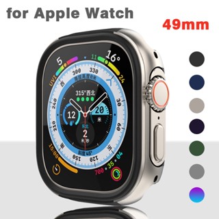 鋁合金外殼 TPU+合金保險槓保護膜鈦色保護套相容 Apple Watch ultra 49 毫米 iwatch 系列