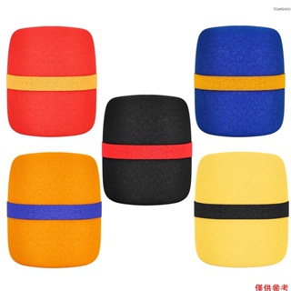 5 件裝厚泡沫麥克風罩手持式麥克風防風罩彩色麥克風海綿罩適用於卡拉 OK DJ 舞台表演[16][新到貨]