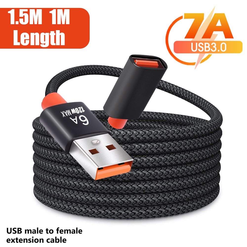 7a 6A USB 3.0 延長線 1/1.5m 母對公延長線用於 PC 筆記本電腦攝像頭電視線的高速傳輸數據線