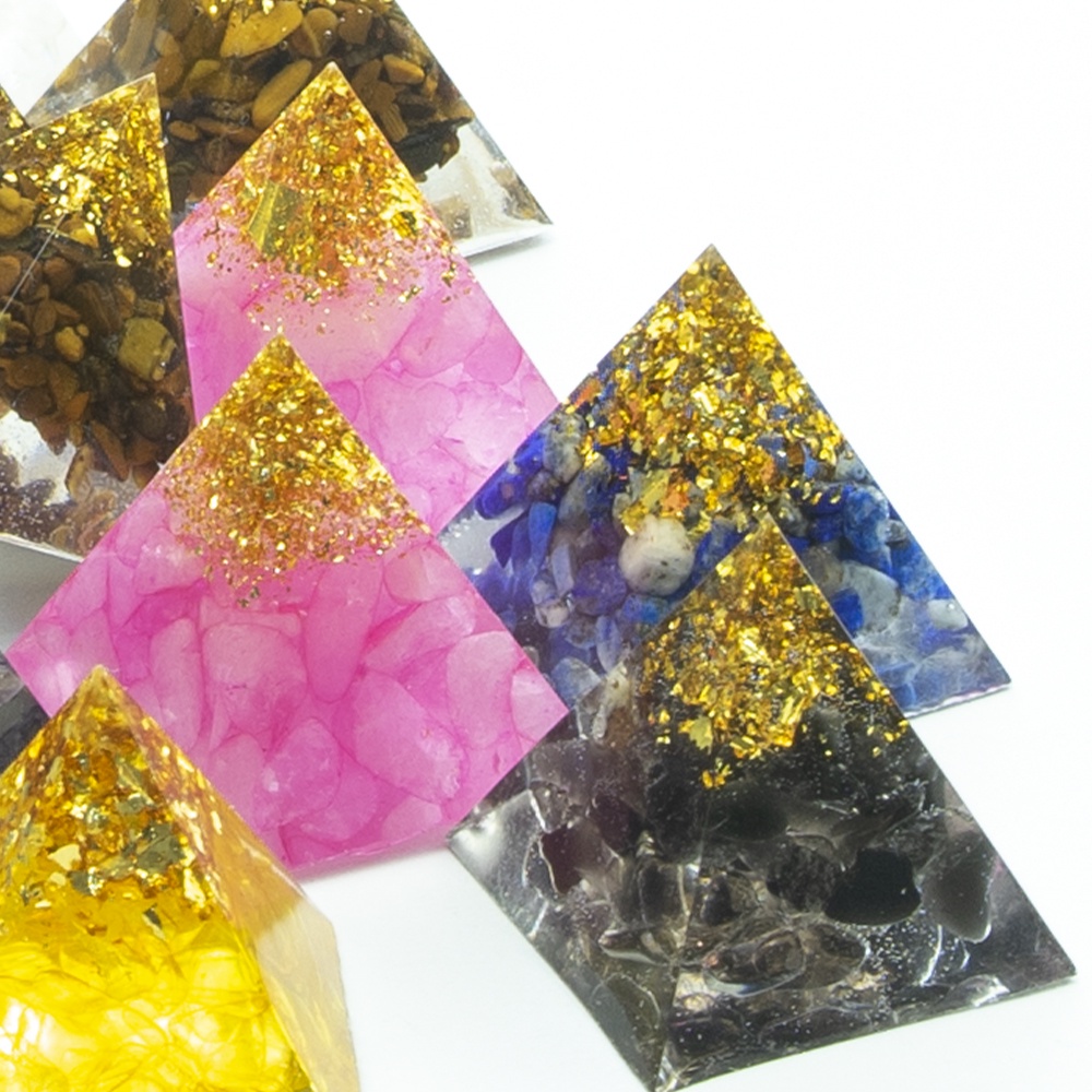 天然水晶金字塔石英紫水晶靈氣治療能量脈輪樹脂發生器水晶金字塔冥想工具家居裝飾