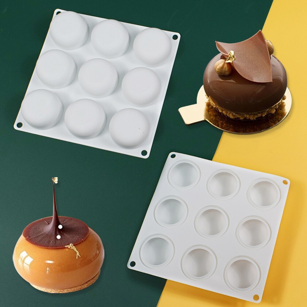 矽膠巧克力半圓形模具中號半球形矽膠模具,半球形矽膠烘焙模具,用於製作巧克力、蛋糕、果凍、圓頂慕斯