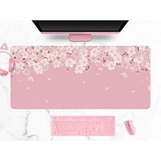 Cherry Blossom 滑鼠墊,卡哇伊日本花朵,超大桌墊,可愛淡粉色櫻花/梅花 XXL 遊戲滑鼠墊(4 種尺寸)