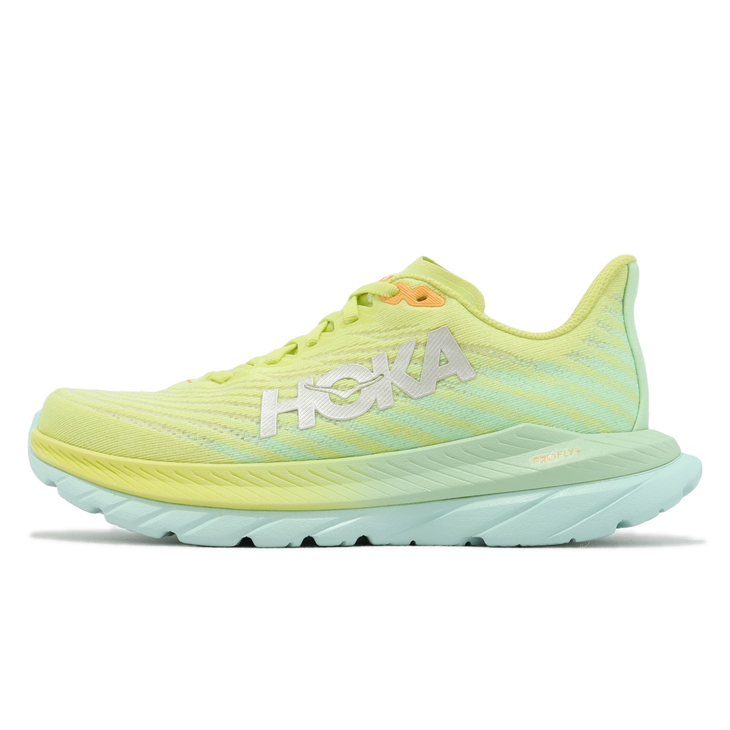 Hoka 慢跑鞋 Mach 5 馬赫 跑步訓練鞋 柑橘黃 萊姆綠 路跑 弧形 女鞋【ACS】 1127894CGLG