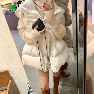ROVE[輕奢高級]韓國羽絨棉服馬甲女韓國2021年新款冬季加厚寬鬆收腰中長款麵包服外套