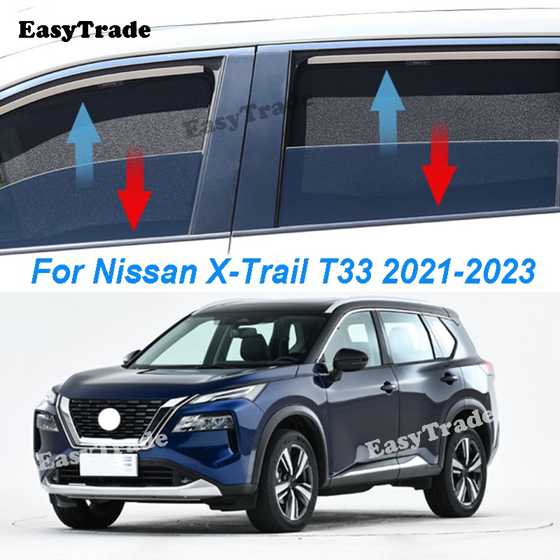 適用於 Nissan X-Trail T33 2021-2023 磁性汽車遮陽板遮陽板網狀窗簾側窗防曬隔熱遮陽板
