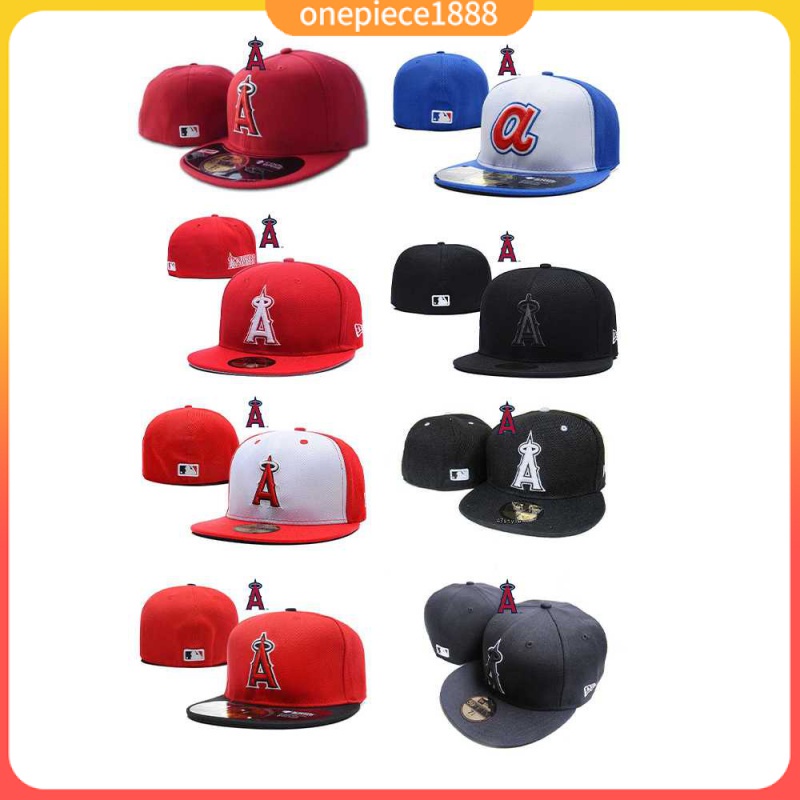 MLB 帽子 全封版 洛杉磯天使隊 滑板帽 棒球帽 板帽 嘻哈帽 平沿帽 運動帽子 防曬帽 不可調整防曬