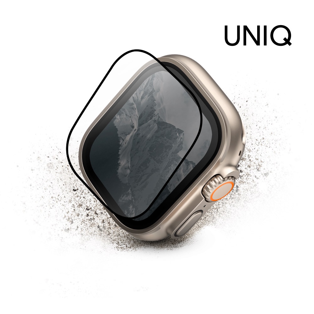 【UNIQ】Apple Watch Ultra 玻璃保護貼(OPTIX/Vivid/49 mm)｜滿版高清透9H 錶殼