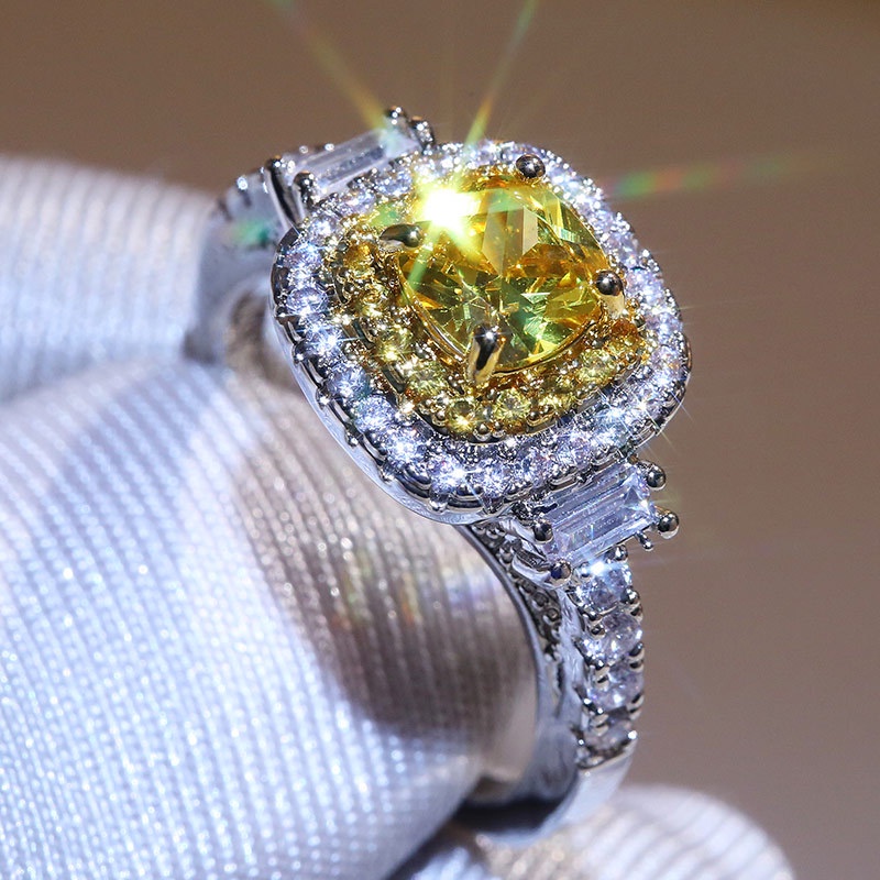 ღ LaLa-水晶專場 ღ黃水晶戒指 超閃寶石 女士戒指 時尚經典 典禮首飾 高級