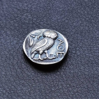 古希臘雅典娜貓頭鷹仿古錢幣復古歐美太陽神創意裝飾硬幣打孔禮品