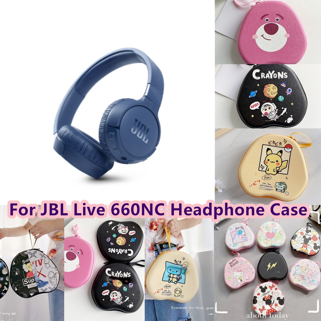 適用於 JBL Live 660NC 耳機耳墊收納包外殼盒的時尚卡通系列皮卡丘