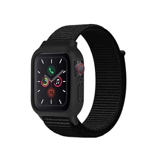 Beson Apple Watch 38/40/41mm一體式全包覆尼龍織紋錶帶/ 經典黑 eslite誠品