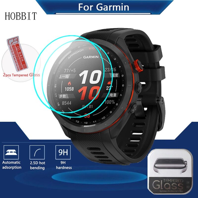 2pcs 2.5D 鋼化玻璃適用於 Garmin Approach S70 Smartwatch 高清透明屏幕保護膜 A