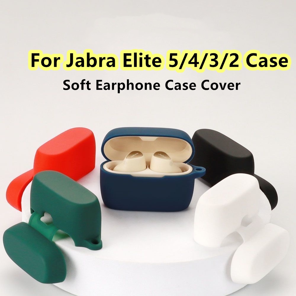 現貨! 適用於 Jabra Elite 2 保護套純色深藍色適用於 Jabra Elite 5 4 3 保護套軟耳機保護