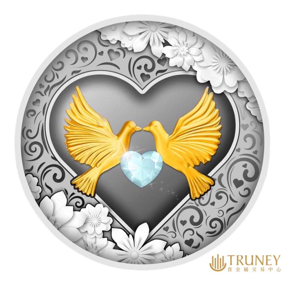 【TRUNEY貴金屬】2023紐埃婚禮愛情鴿精鑄銀幣17.5公克 / 約 4.655台錢
