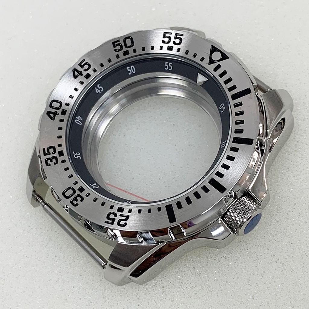 44mm 錶殼內影錶殼可旋轉表圈手錶配件適用於 NH35/NH36/4R 機芯