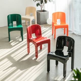 中古ins餐椅 簡約家用塑料靠背凳子 輕奢化妝椅 創意咖啡椅子