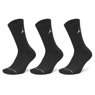 Nike 襪子 Jordan Everyday 男女款 黑 長襪 中筒襪 刺繡 喬丹 三入【ACS】DX9632-010