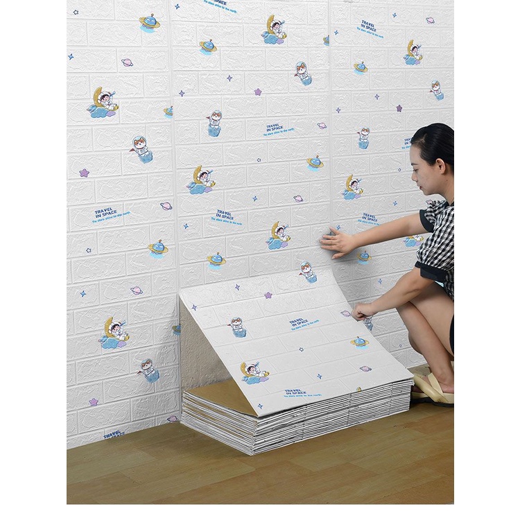 加厚壁紙泡沫3d丁丁壁紙磚貼牆貼壁紙防水自粘牆貼壁紙設計簡約