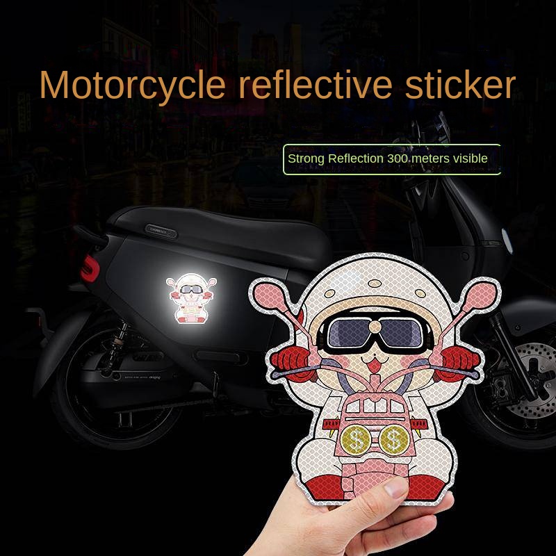 電動車裝飾摩托車貼紙可愛卡通車身裝飾貼劃痕遮擋反光貼電動車貼 tNMq