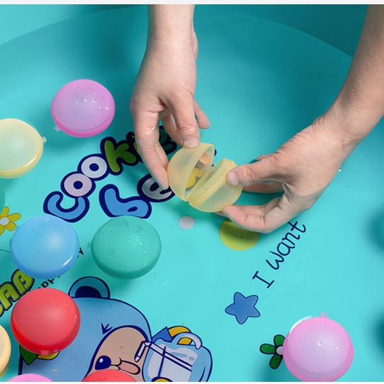 5 件裝矽膠水氣球玩具夏季水爆球飛濺玩具戶外打水游泳水上玩具