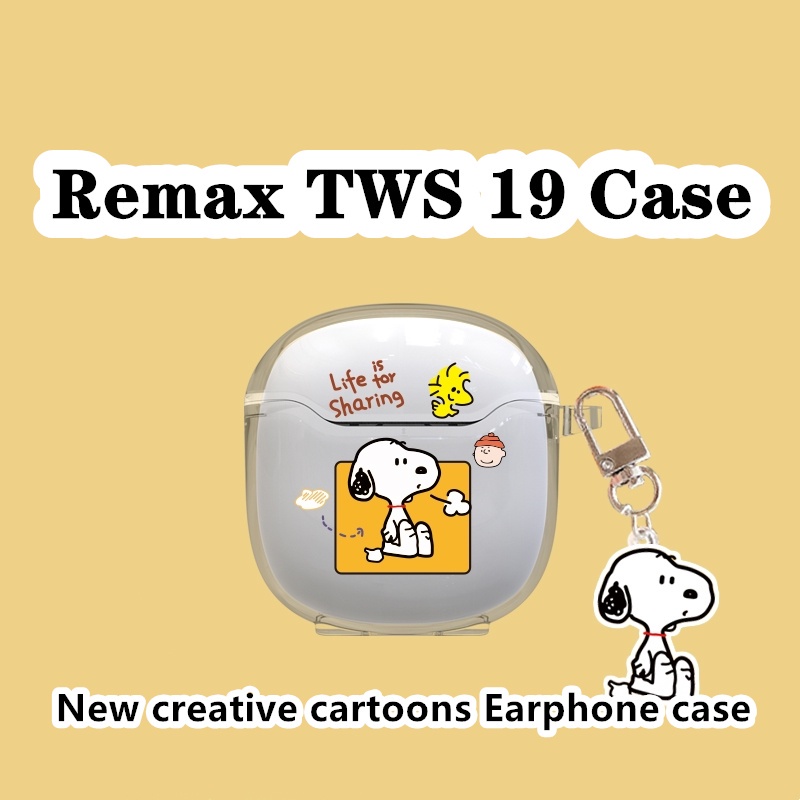 適用於 Remax TWS 19 手機殼新款創意透明卡通適用於 Remax TWS 19 外殼軟耳機手機殼保護套