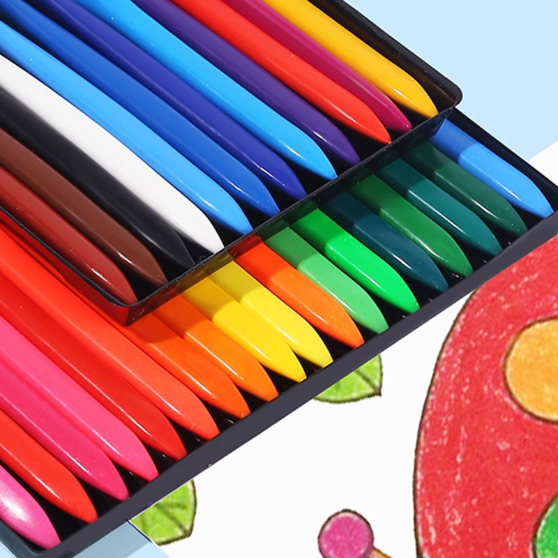 36色 盒裝 彩色 塑料蠟筆 學生 美術塗色 繪畫蠟筆 兒童 塗鴉 不髒手蠟筆 可擦 安全蠟筆 套裝