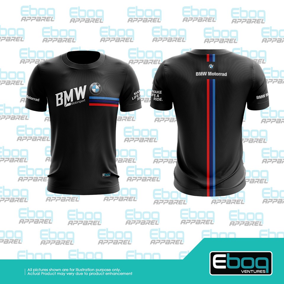 球衣 T 恤 BMW MOTORRAD 08 黑色昇華 / AA 超細纖維 Eboq Jersi / BMW Jerse