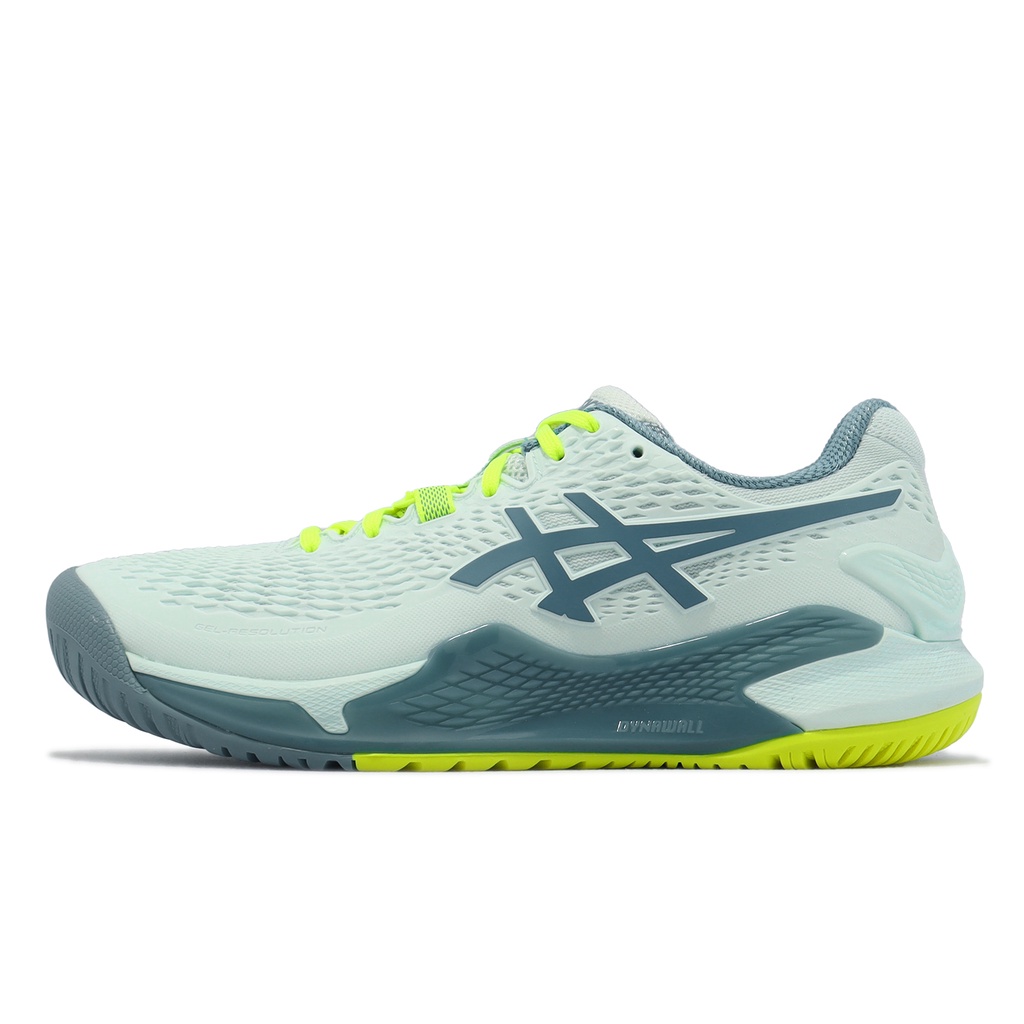 Asics 網球鞋 GEL-Resolution 9 D 寬楦 藍 海藻綠 黃 女鞋 【ACS】 1042A226400