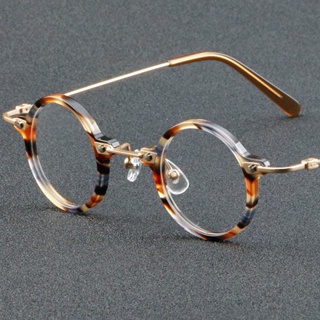 新款小圓框板材眼鏡86012復古眼框金屬平光丹陽現貨批發 可配近視