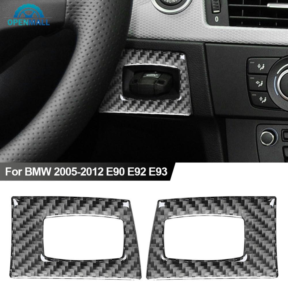 BMW Openmall 碳纖維點火開關鑰匙孔貼紙內飾配件貼花保護裝飾裝飾適用於寶馬 2005-2012 E90 E92