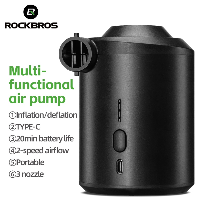 Rockbros 氣墊兩用電動氣泵 4Kpa 高壓充氣機超輕便攜式游泳池空氣壓縮機