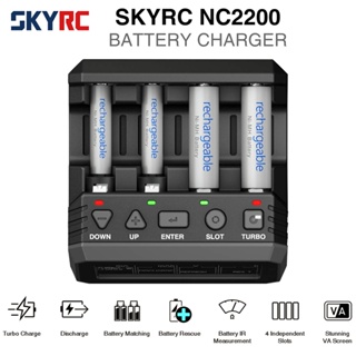 全新 SKYRC NC2200 12V/2.0A 4 槽 AA AAA 電池充電器和分析儀 NiMH/NiCD 電池充電