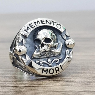 Memento Mori 骷髏戒指合金個性化中性骷髏頭戒指