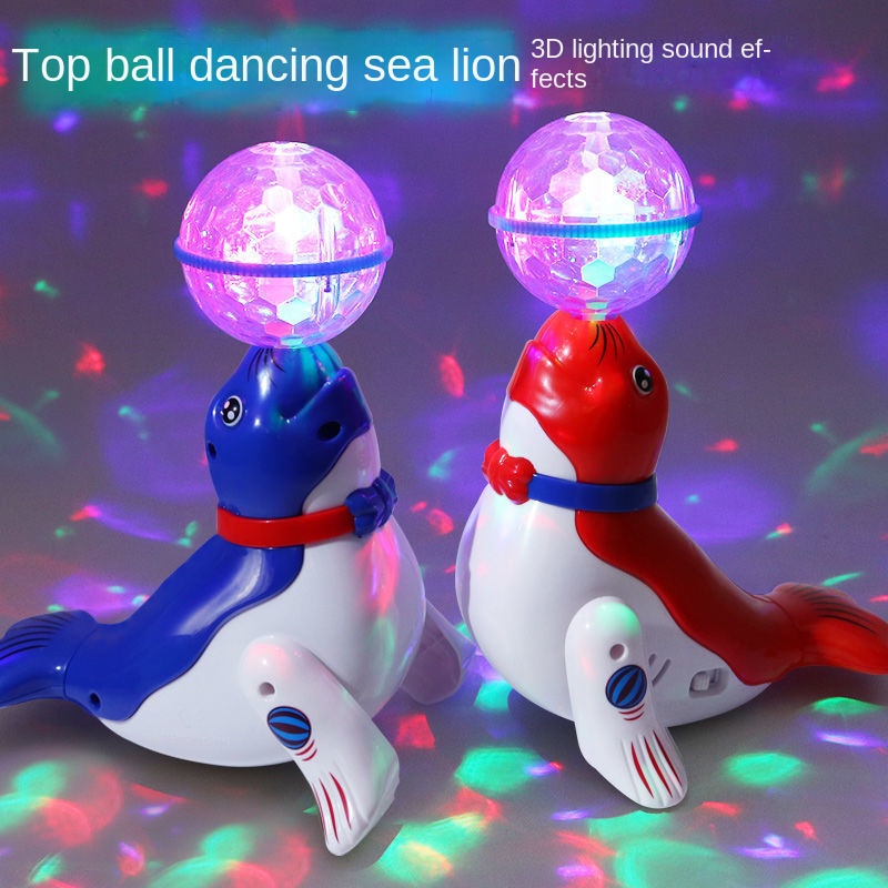 海獅頂球  電動 跳舞 音樂  旋轉特技 兒童早教玩具 生日禮物