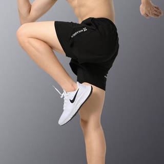 運動跑步短褲男騎行馬拉松夏季速乾訓練健身裝備內襯假兩件三分褲