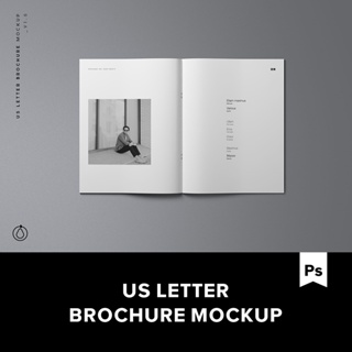 7款US_Letter騎馬釘畫冊雜誌設計展示Ps貼圖樣機素材