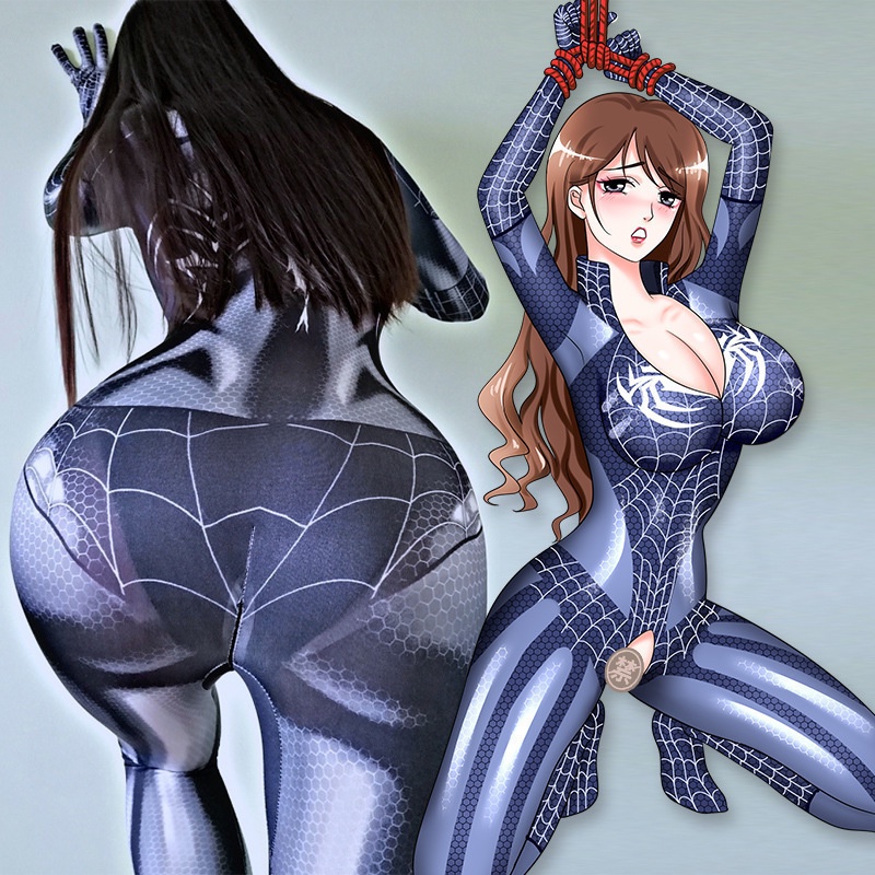 性感蜘蛛俠衣服 女蜘蛛人 大尺碼 緊身衣 cosplay制服誘惑 角色扮演情趣角色服 變裝派對 生日禮物