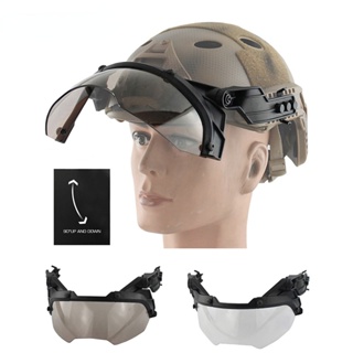 Luc PO 可調節安全帽頭盔,帶上翻式防風防霧護目鏡,用於氣槍 CS 遊戲保護