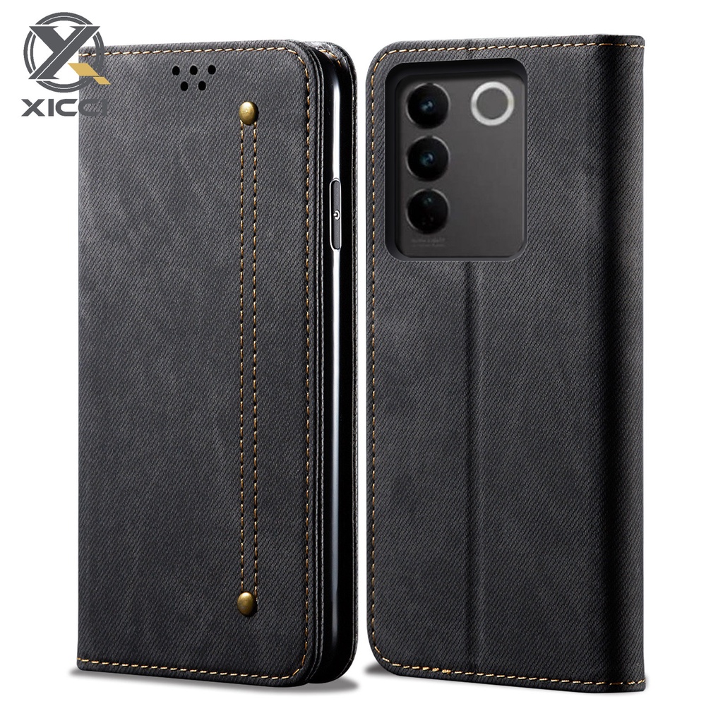 Xicci 錢包手機殼適用於 Vivo V27 5G/V27 Pro 5G/V27E 4G 磁性 360 復古皮革信用卡