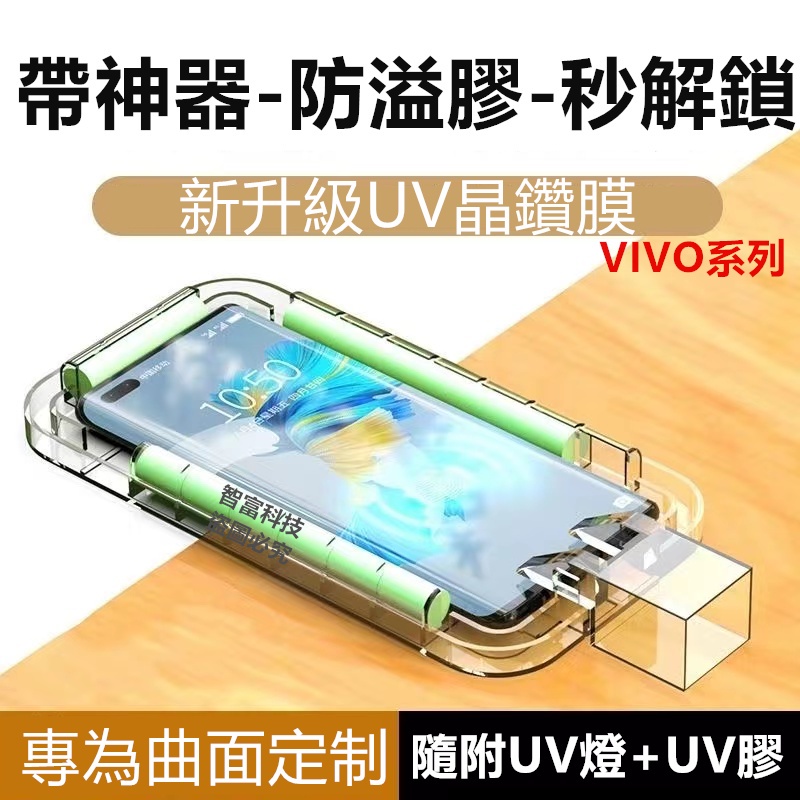 帶神器 UV膜 秒解鎖 VIVO X80PRO X70PRO X60PRO NEX3S IQOO8 全膠 玻璃貼 保護貼